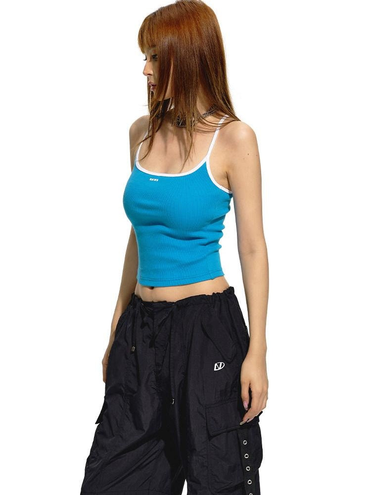 NAWSNOTAWEAR Soft Stretch Cotton Commuter Slim Racerback Cropped Layering Women Camisoles