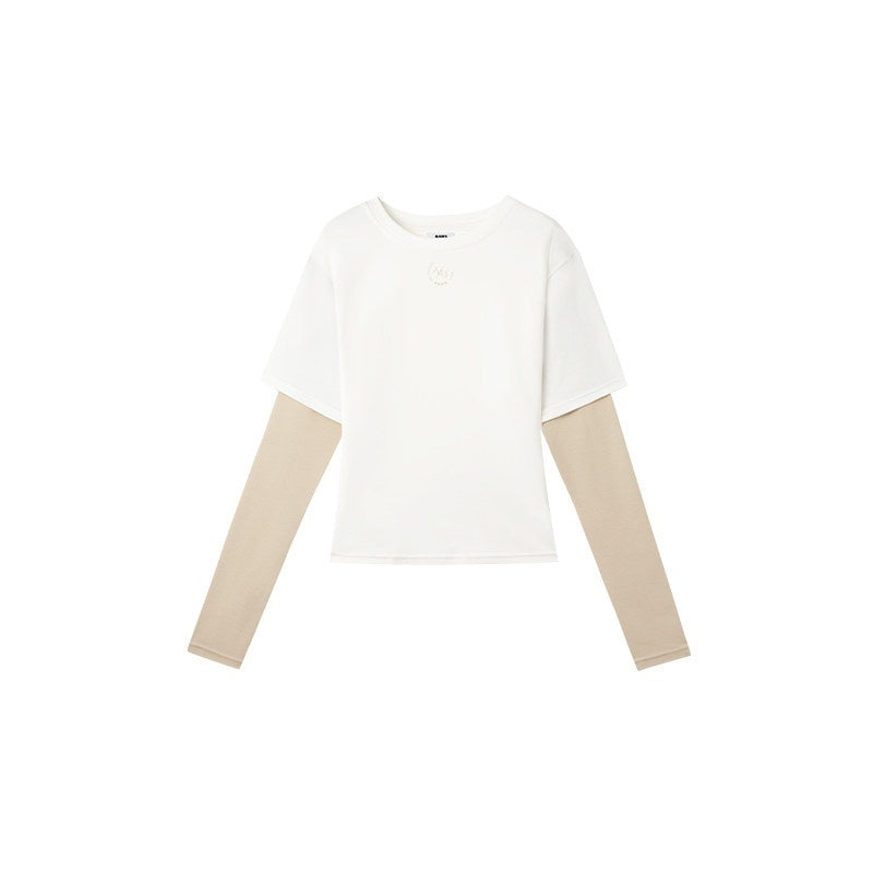 NAWSNOTAWEAR_Soft_Stretch_Cotton_Crew_Neck_For_Women_Sand_White_Long_Sleeve_T-Shirts_MISSTT