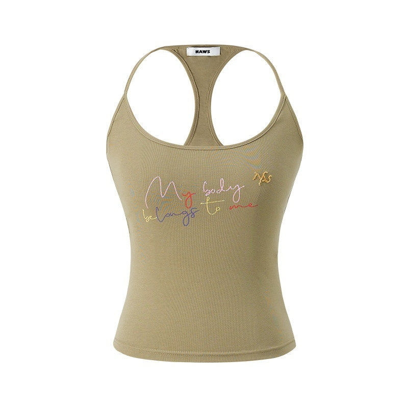 NAWSNOTAWEAR_Soft_Stretch_Cotton_Slim_Fit_Resort_Spaghetti_Strap_Women_Letter_Print_Camisoles_MISSTT