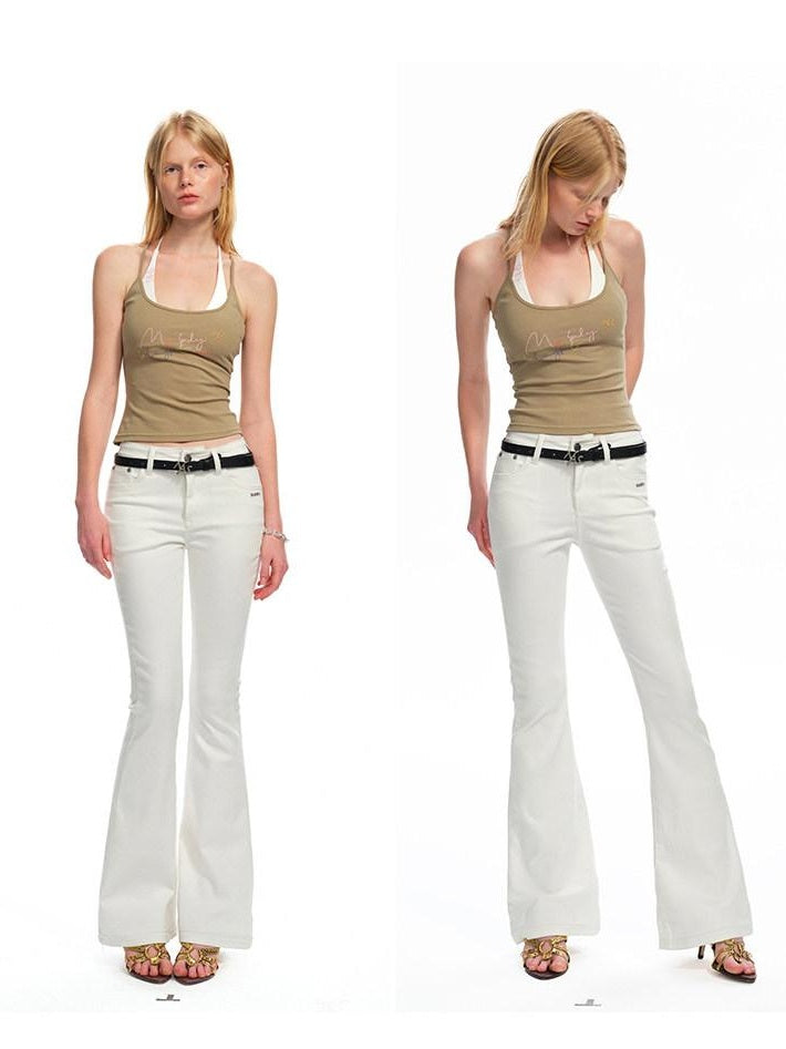 NAWSNOTAWEAR Soft Stretch Cotton Slim Fit Resort Spaghetti Strap Women Letter Print Camisoles