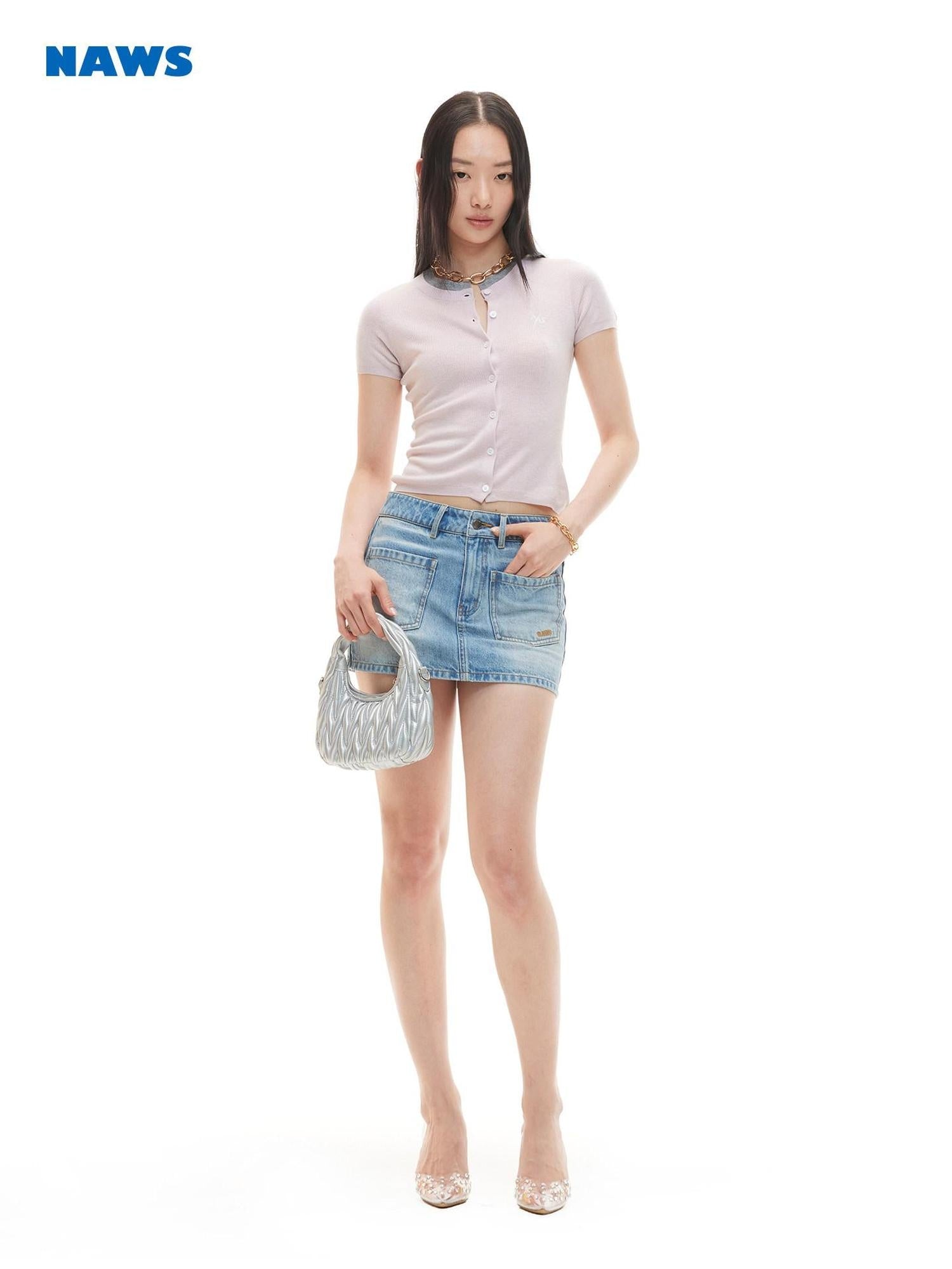 NAWSNOTAWEAR Soft Wool Blend Casual Slim Fit Women Blush Pink Short Sleeve T-Shirts