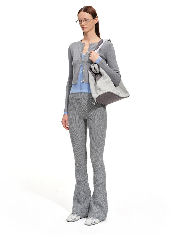 NAWSNOTAWEAR Soft Wool Blend Slim Faux Layered Colorblock Cropped Buttoned Cardigans