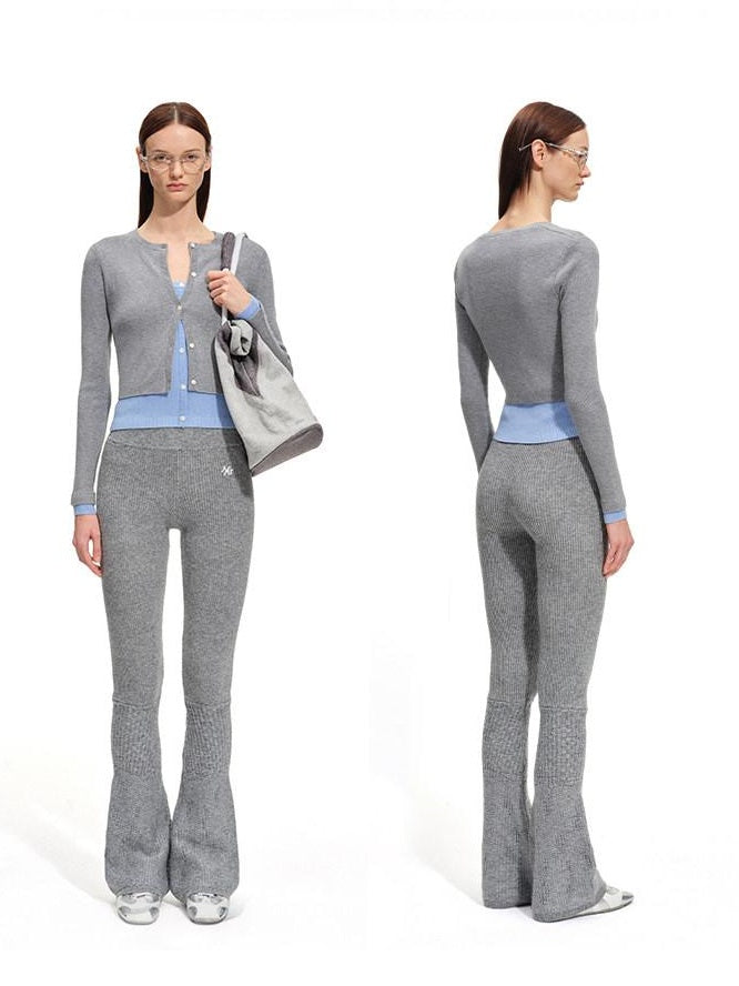 NAWSNOTAWEAR Soft Wool Blend Slim Faux Layered Colorblock Cropped Buttoned Cardigans