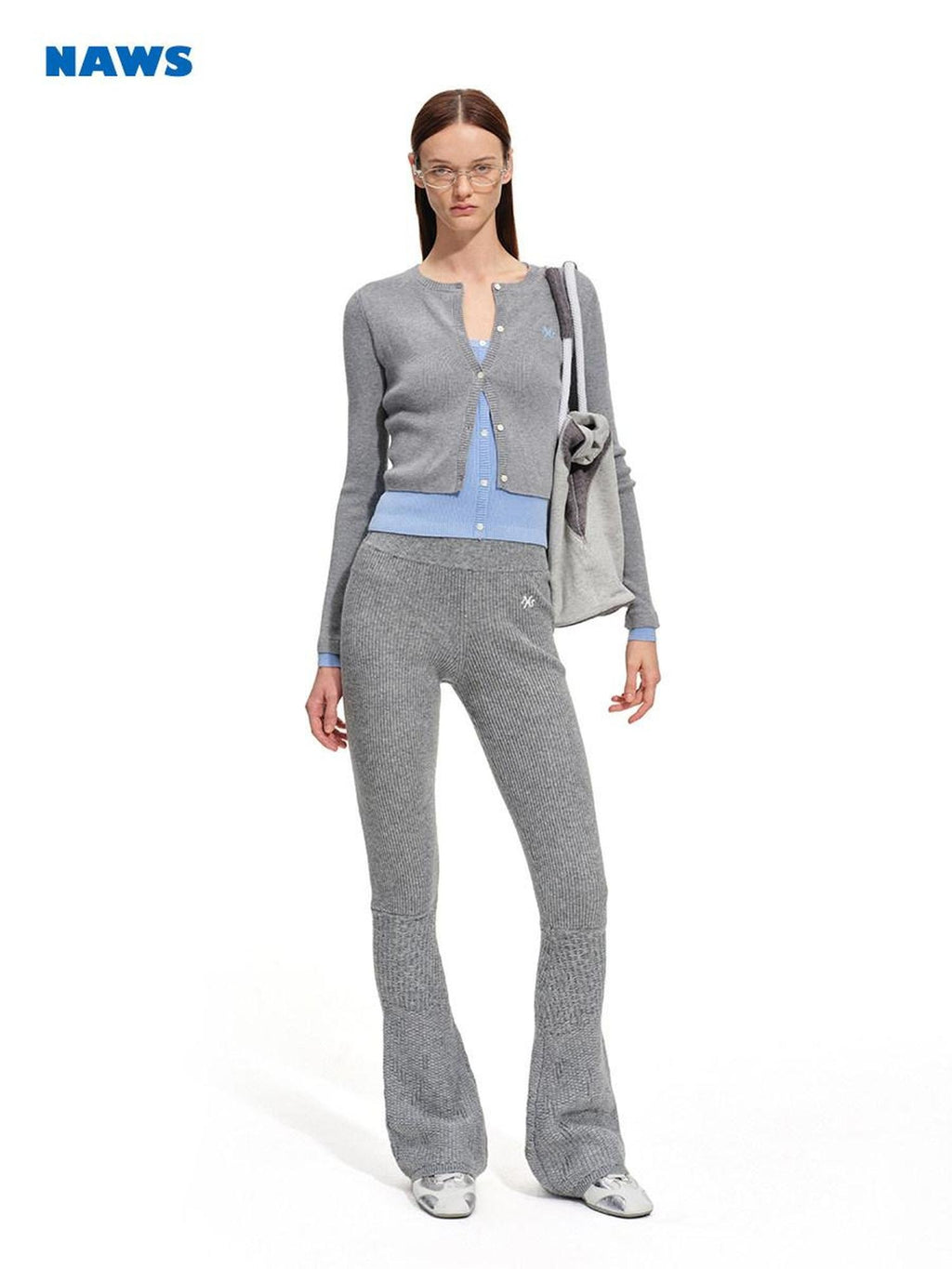 NAWSNOTAWEAR Soft Wool Blend Slim Faux Layered Colorblock Cropped Buttoned Cardigans
