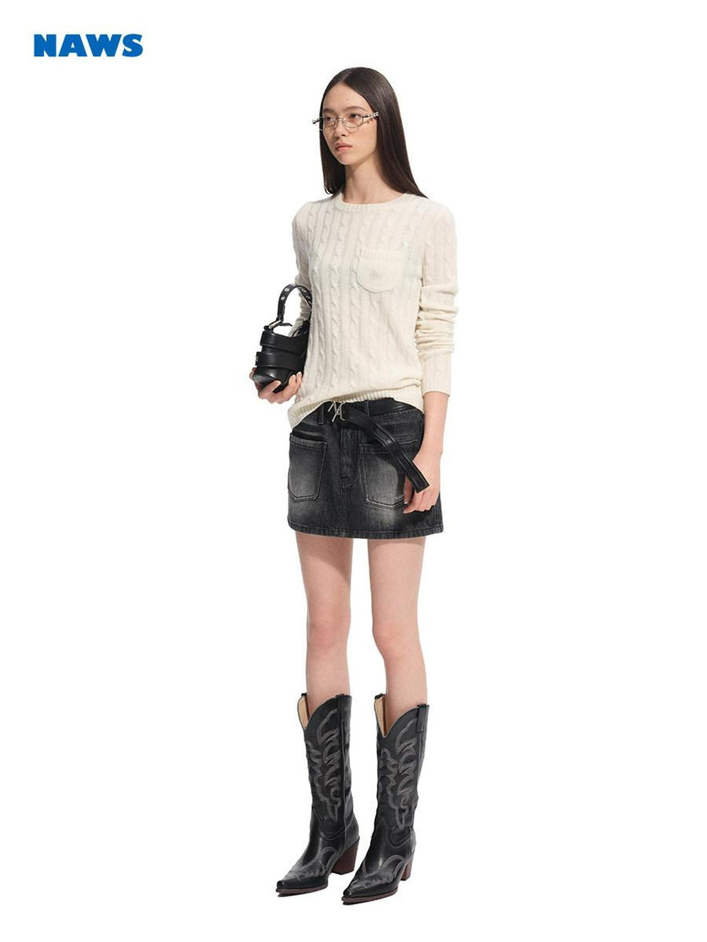 NAWSNOTAWEAR Soft Wool Cashmere Pullover Commuter Regular Fit Round Neck Women Nylon Sweaters