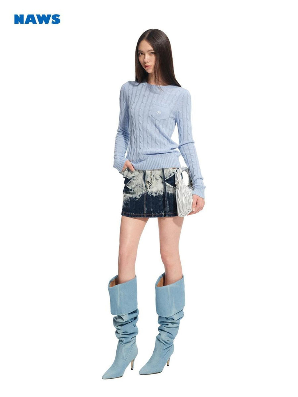 NAWSNOTAWEAR Soft Wool Cashmere Pullover Commuter Regular Fit Round Neck Women Nylon Sweaters