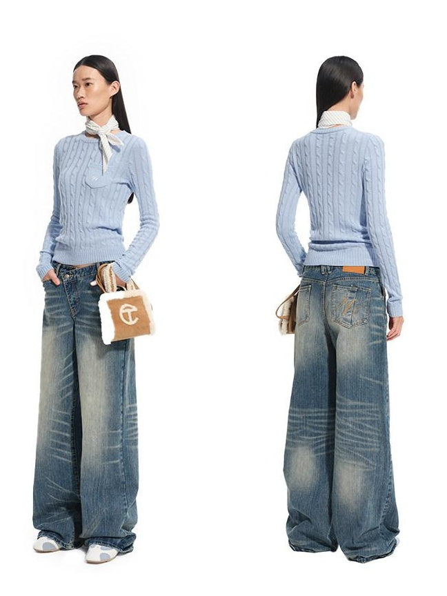NAWSNOTAWEAR Soft Wool Cashmere Pullover Commuter Regular Fit Round Neck Women Nylon Sweaters