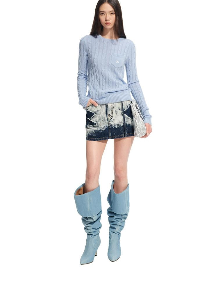 NAWSNOTAWEAR Soft Wool Cashmere Pullover Commuter Regular Fit Round Neck Women Nylon Sweaters