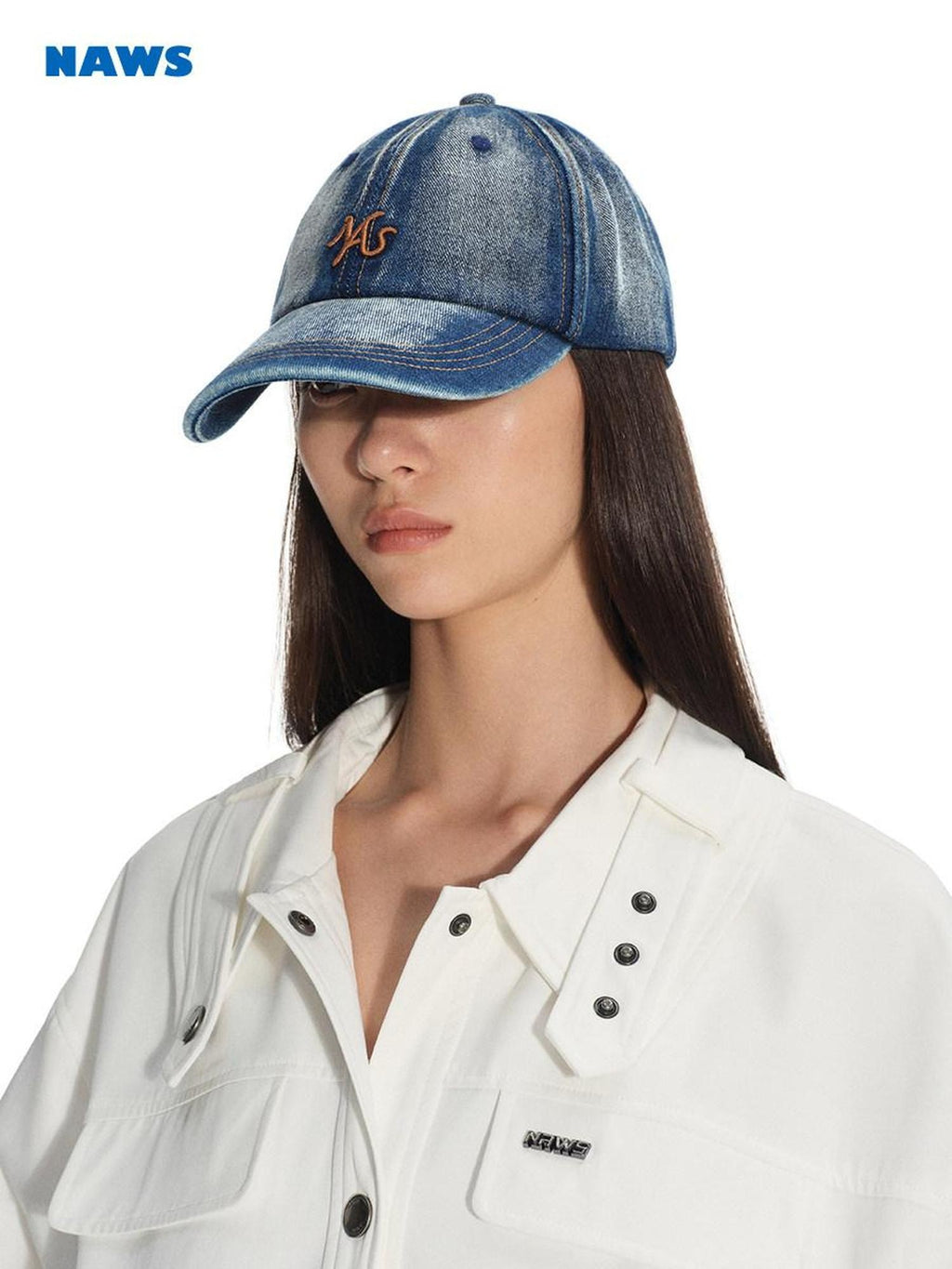 NAWSNOTAWEAR Storm Blue Geometric Colorblock Cotton Casual Baseball Women Youth M Size Caps