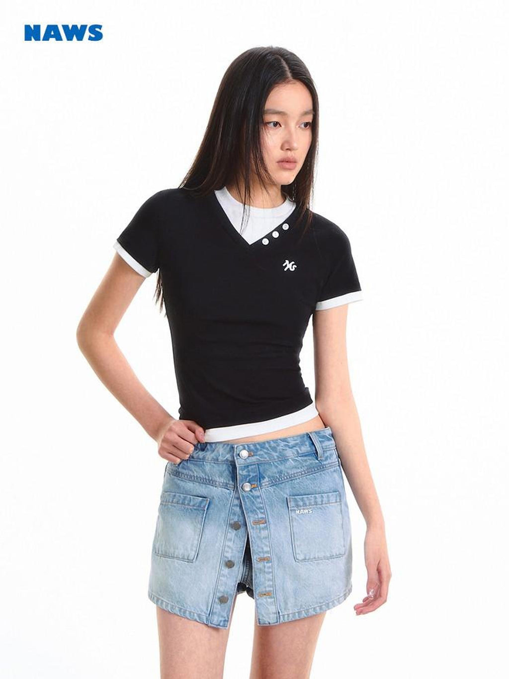 NAWSNOTAWEAR Stretch Cotton Regular Fit Young Adult Midnight Black Short Sleeve T-Shirts