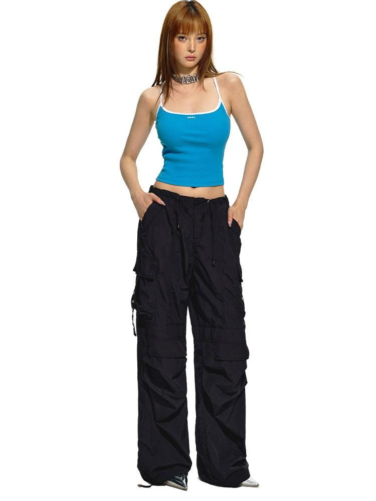 NAWSNOTAWEAR Stretch Cotton Slim Fit Cropped Racerback Womens Commuter Chic Camisoles