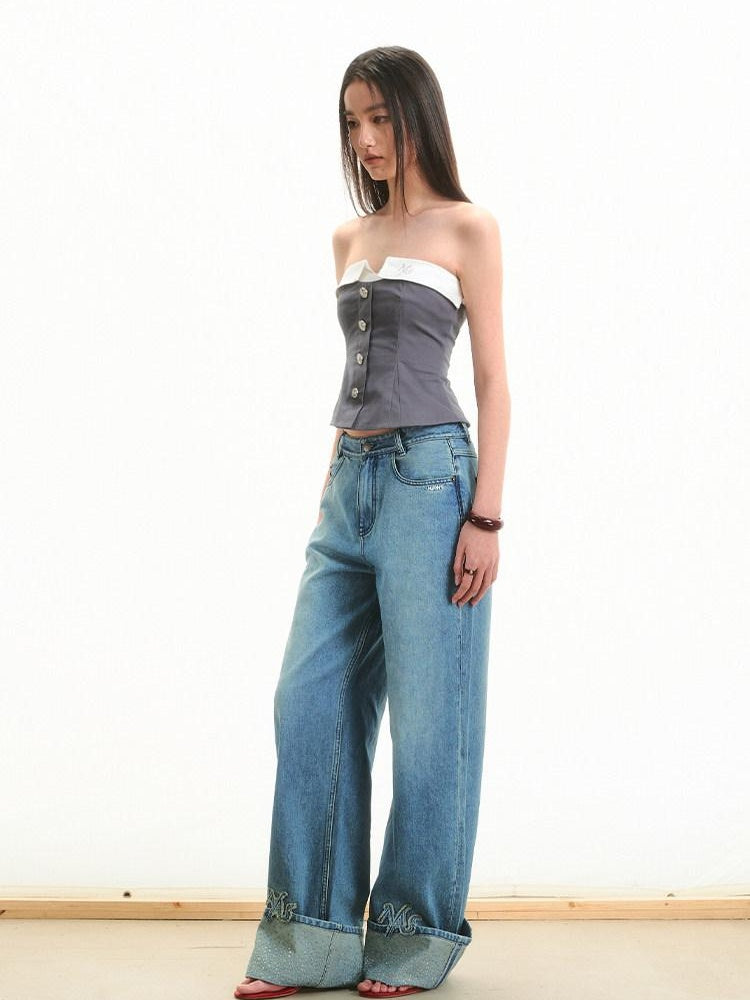 NAWSNOTAWEAR Stretch Cotton Slim Fit Strappy Versatile Casual Solid Dusk Gray Tube Tops