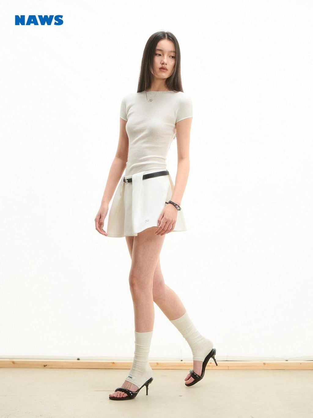 NAWSNOTAWEAR Stretch Mid Waist Denim Office Casual Women Polyester Spandex Mini Skirts