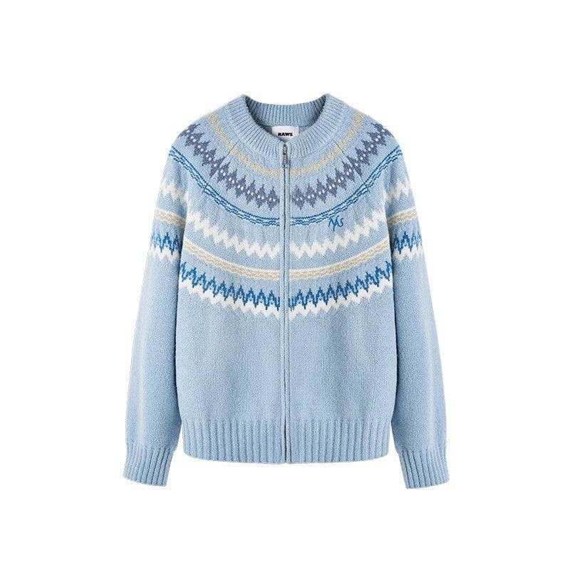 NAWSNOTAWEAR_Thermal_Thick_Zip_Front_Raglan_Loose_Commuter_Knit_Round_Neck_Cardigans_MISSTT