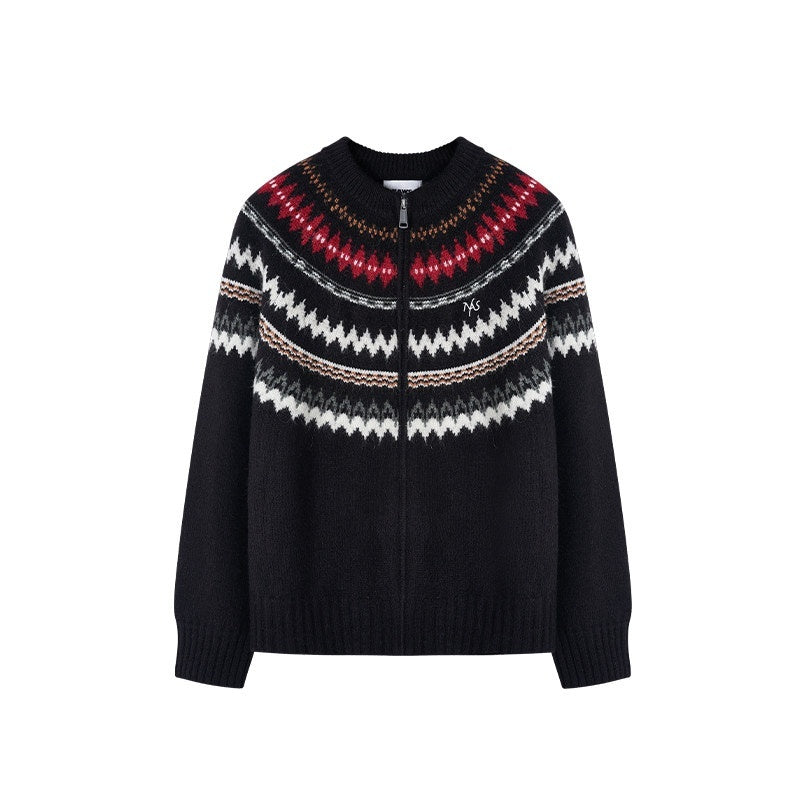 NAWSNOTAWEAR_Thermal_Thick_Zip_Front_Raglan_Loose_Commuter_Knit_Round_Neck_Cardigans_MISSTT