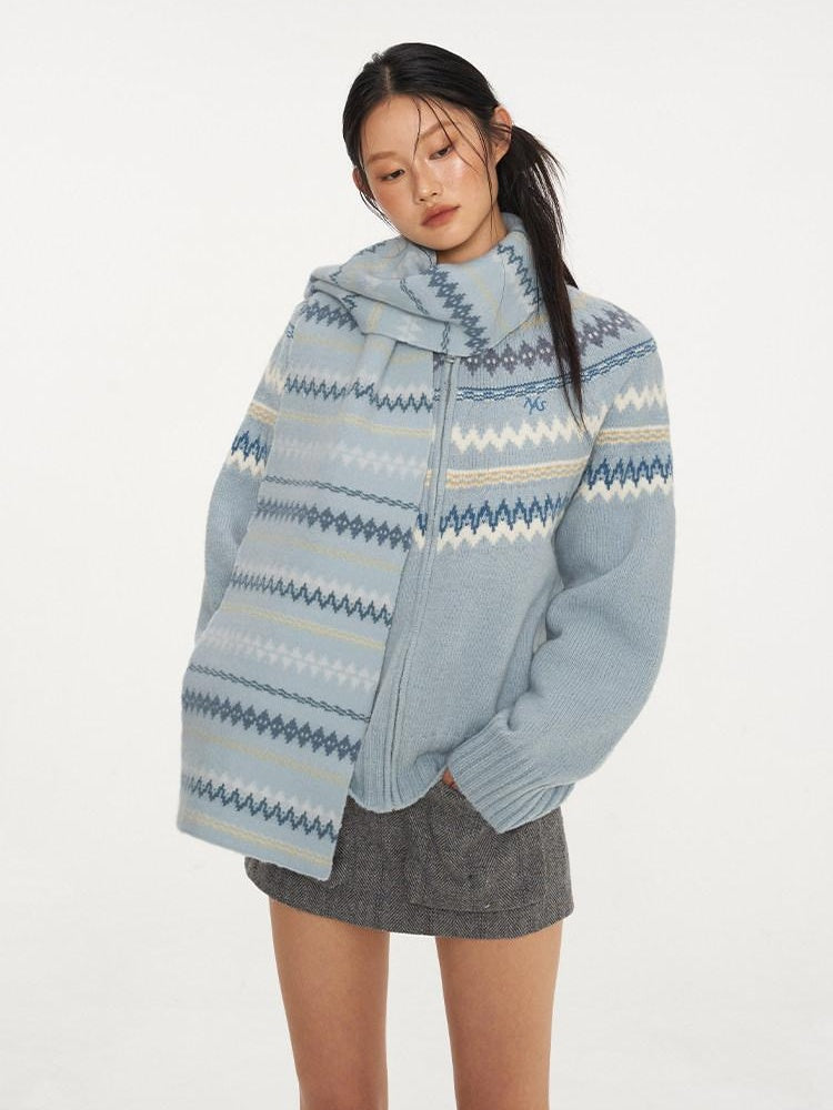 NAWSNOTAWEAR Thermal Thick Zip Front Raglan Loose Commuter Knit Round Neck Cardigans