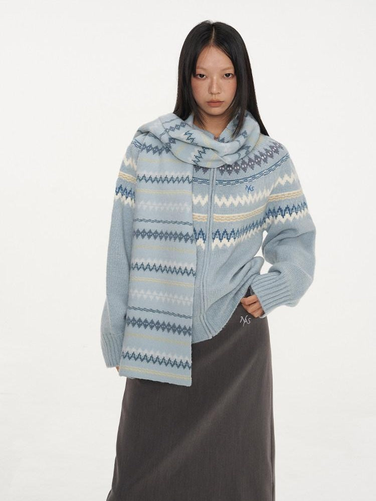 NAWSNOTAWEAR Thermal Thick Zip Front Raglan Loose Commuter Knit Round Neck Cardigans