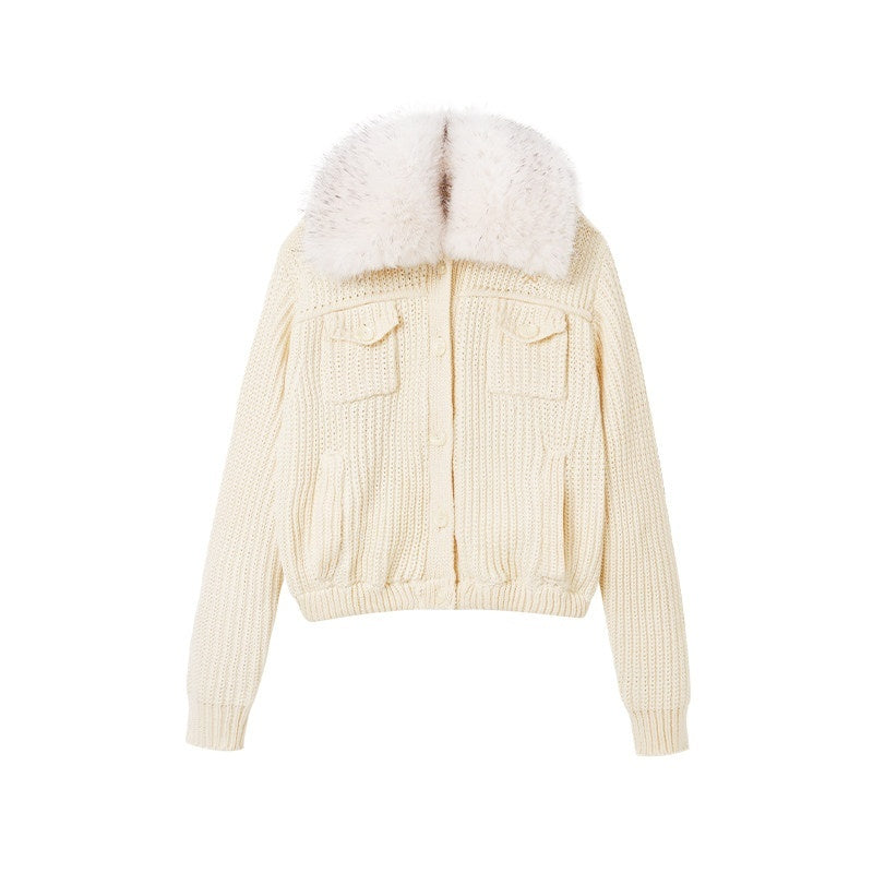 NAWSNOTAWEAR_Thick_Retro_Loose_Cropped_Single_Button_Women_Soft_Beige_Knit_Cardigans_MISSTT