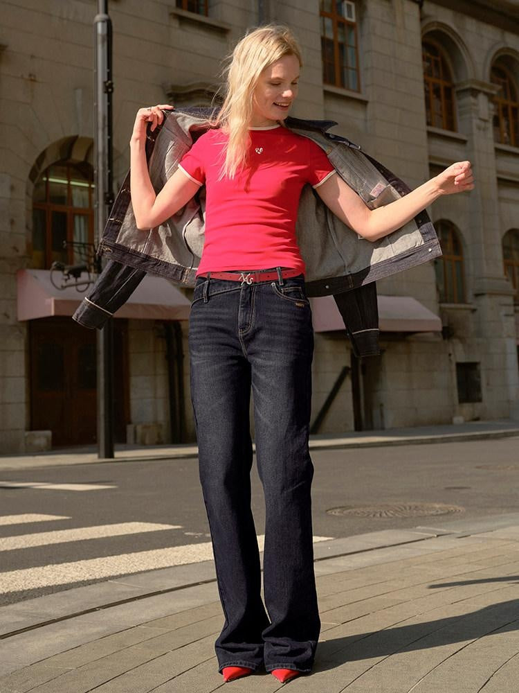 NAWSNOTAWEAR Top Grain Leather Versatile Hot Red Waistband Women Adjustable 110Cm Belts