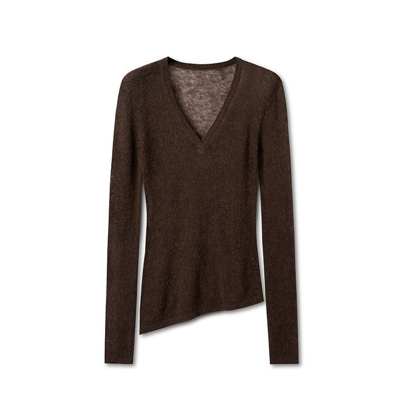 NAWSNOTAWEAR_Ultra_Soft_Alpaca_Wool_Blend_Textured_Slim_Fit_V-neck_Women_Knitwear_Sweaters_MISSTT