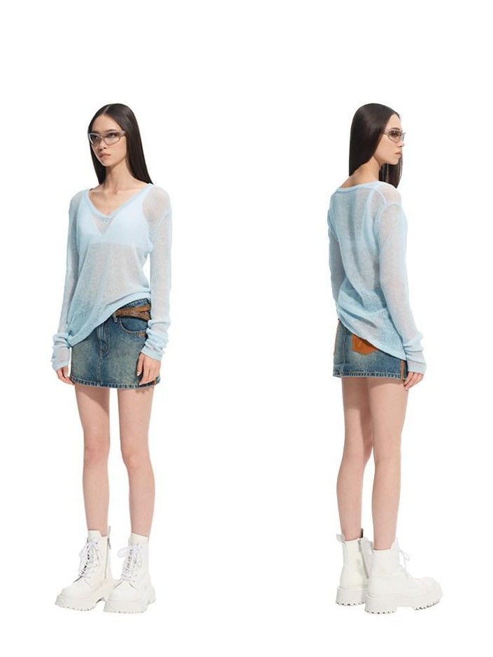 NAWSNOTAWEAR Ultra Soft Alpaca Wool Blend Textured Slim Fit V-neck Women Knitwear Sweaters