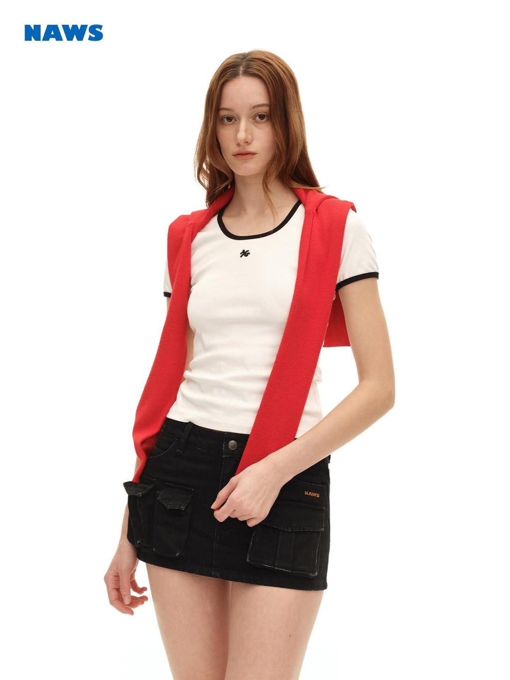 NAWSNOTAWEAR Ultra Thin Breathable Slim Fit Contrast Crewneck Women Short Sleeve T-Shirts