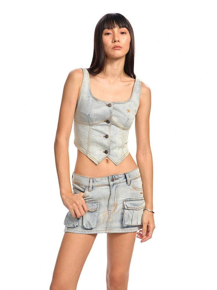 NAWSNOTAWEAR Versatile Distressed Slim Fit Racerback Women Cotton Blend Porcelain White Vests