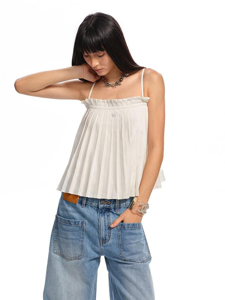 NAWSNOTAWEAR Versatile Ruched Tie Front Loose Cropped Layering For Women Polyester Camisoles