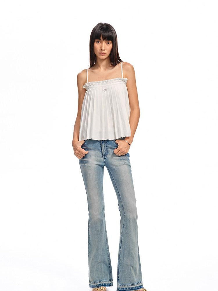 NAWSNOTAWEAR Versatile Ruched Tie Front Loose Cropped Layering For Women Polyester Camisoles