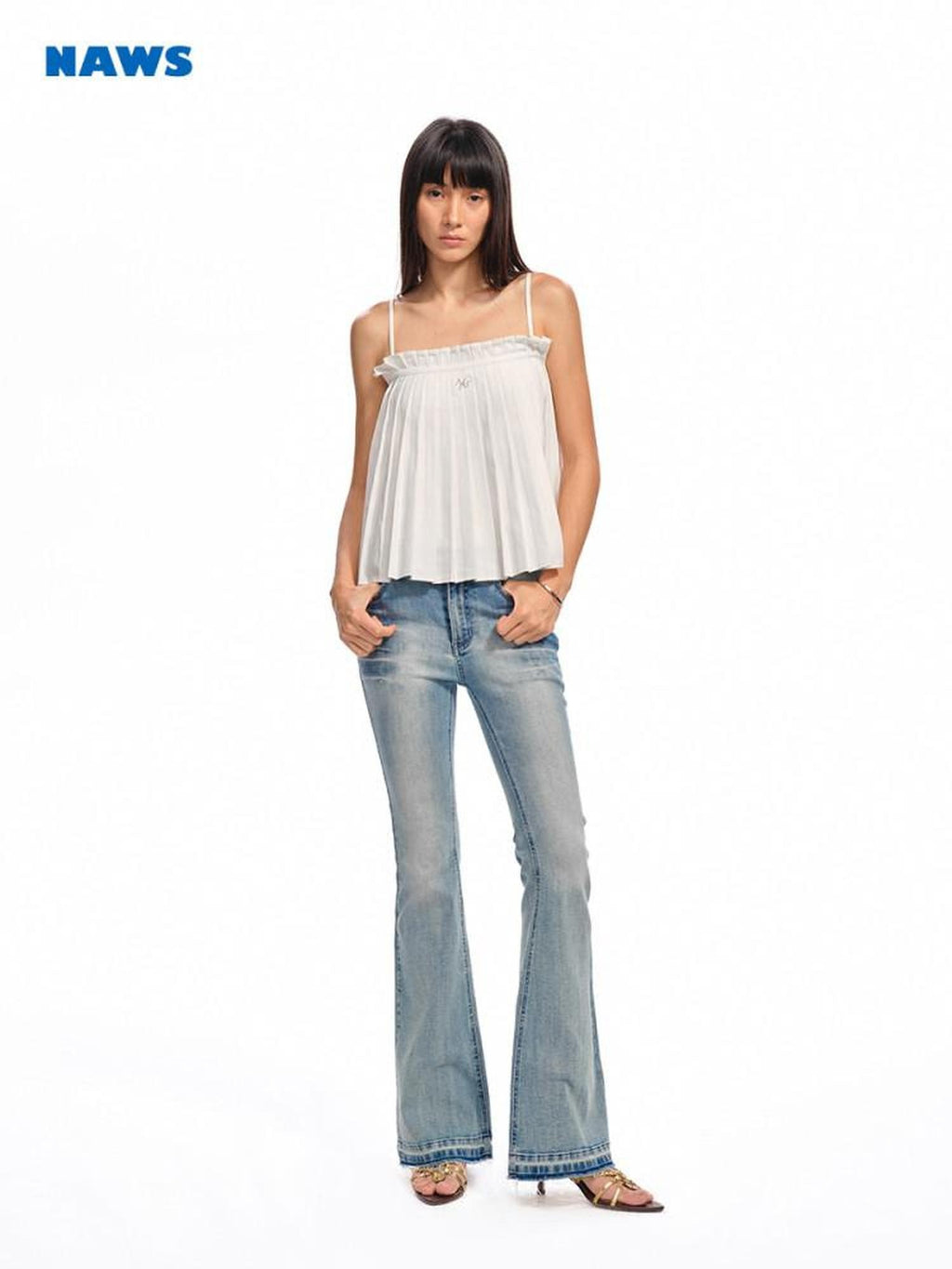NAWSNOTAWEAR Versatile Ruched Tie Front Loose Cropped Layering For Women Polyester Camisoles