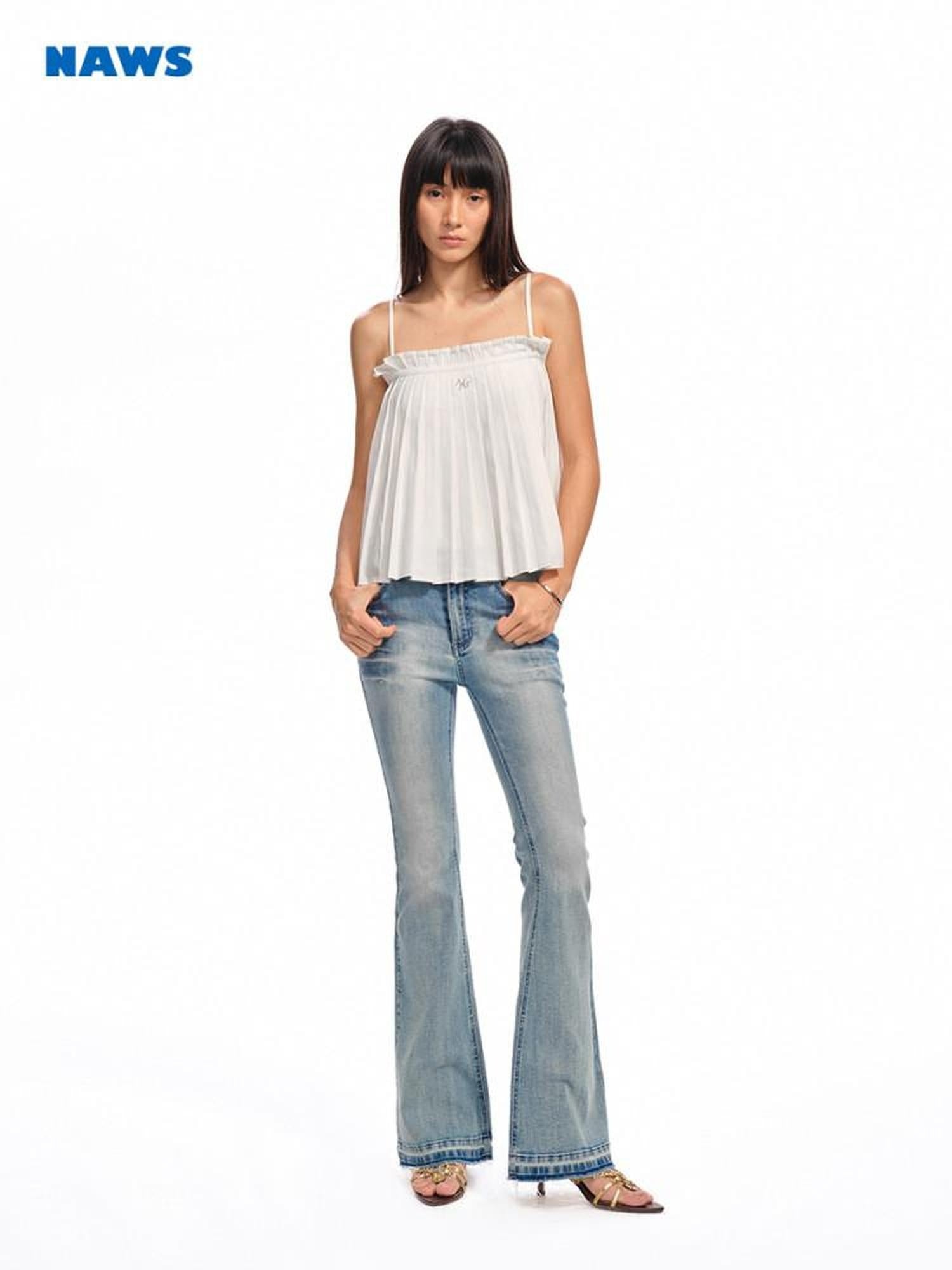 NAWSNOTAWEAR Versatile Ruched Tie Front Loose Cropped Layering For Women Polyester Camisoles