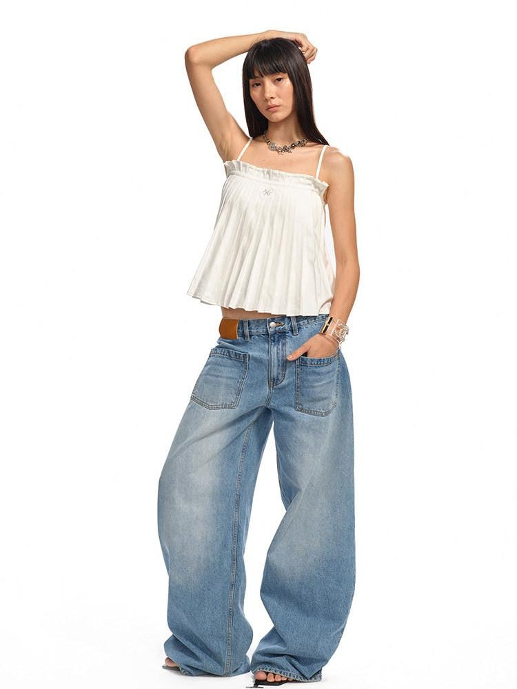NAWSNOTAWEAR Versatile Ruched Tie Front Loose Cropped Layering For Women Polyester Camisoles