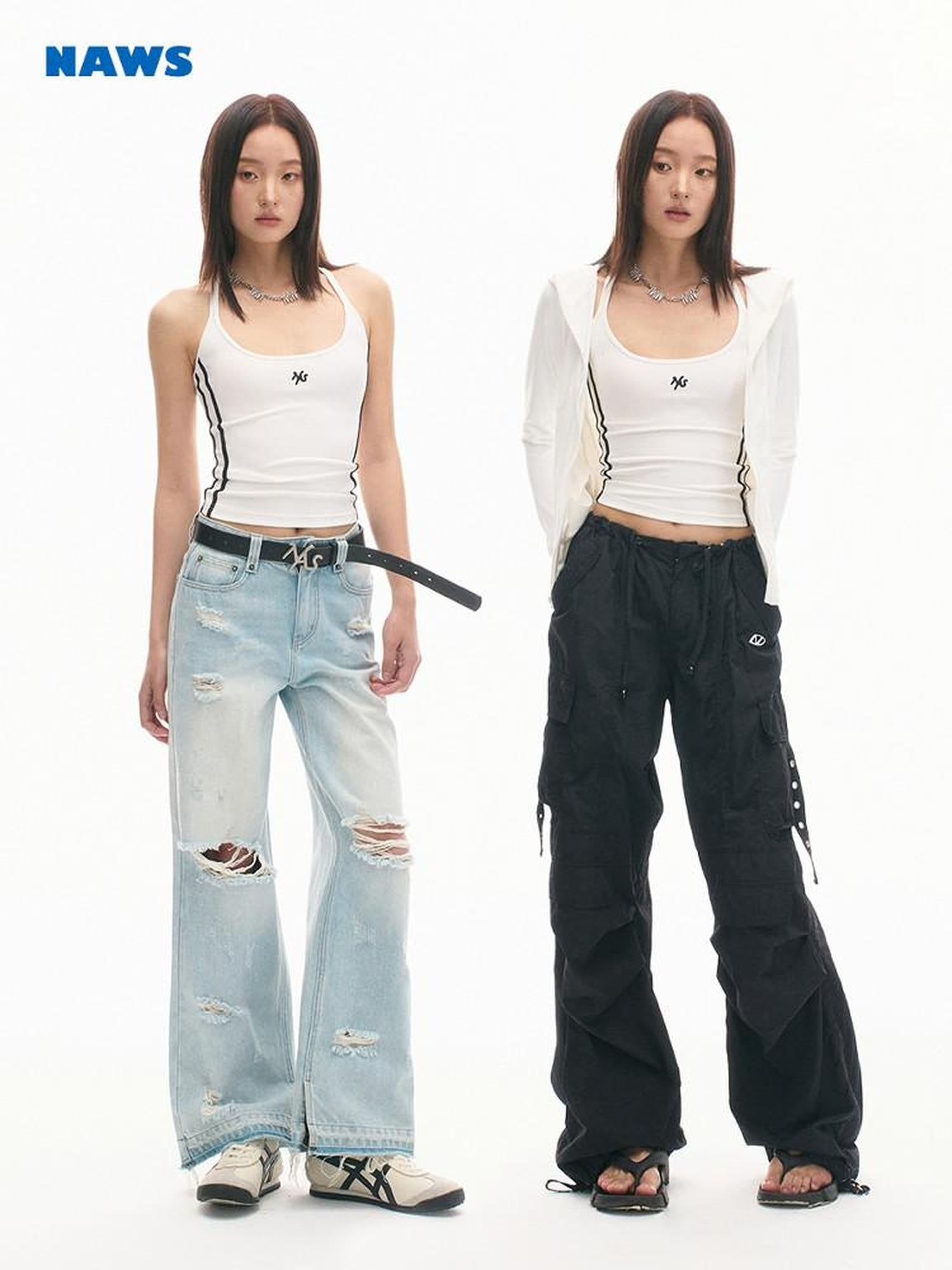 NAWSNOTAWEAR Versatile Slim Fit Stretch Spaghetti Strap Cropped For Women Basic Camisoles