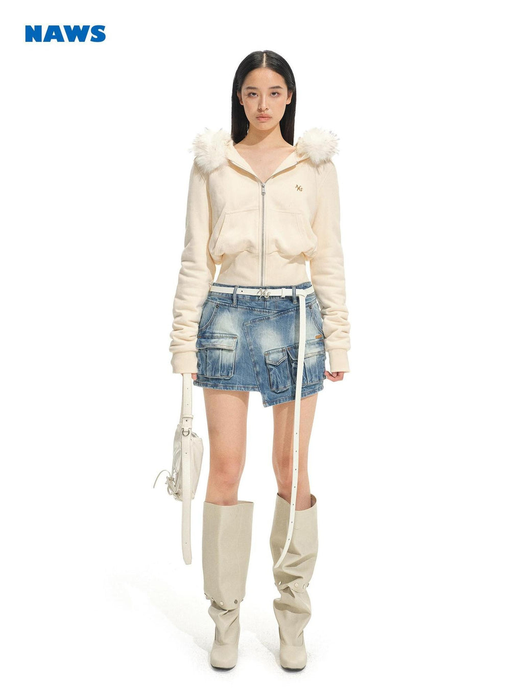 NAWSNOTAWEAR Vintage Asymmetric Hem Mid Waist City Casual Youth Cotton Blend Mini Skirts