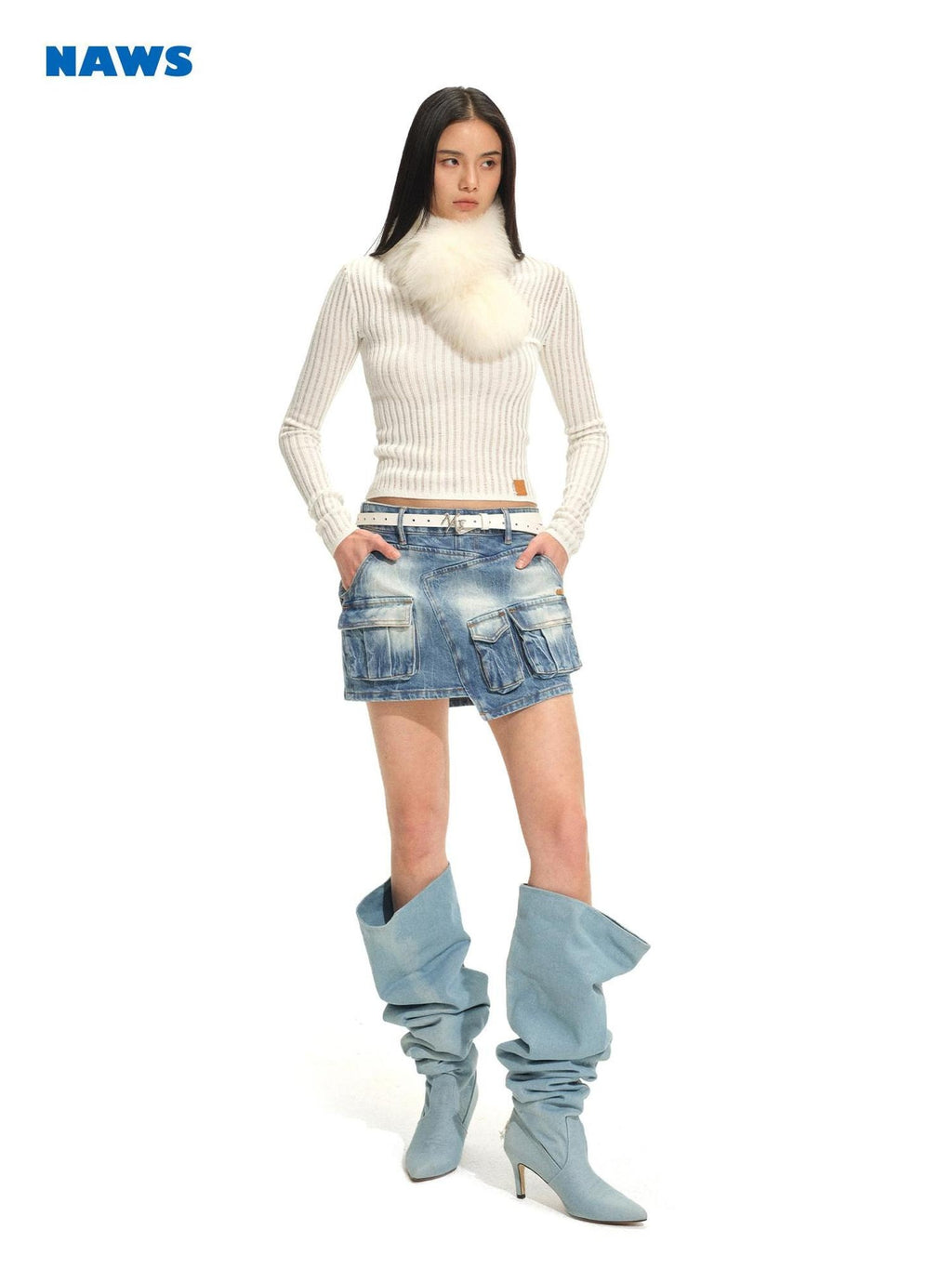 NAWSNOTAWEAR Vintage Asymmetric Hem Mid Waist City Casual Youth Cotton Blend Mini Skirts