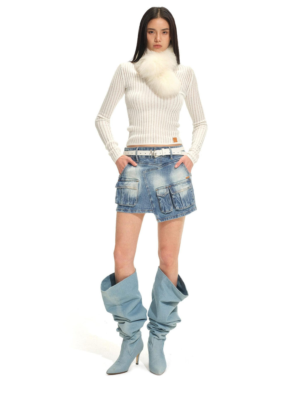 NAWSNOTAWEAR Vintage Asymmetric Hem Mid Waist City Casual Youth Cotton Blend Mini Skirts