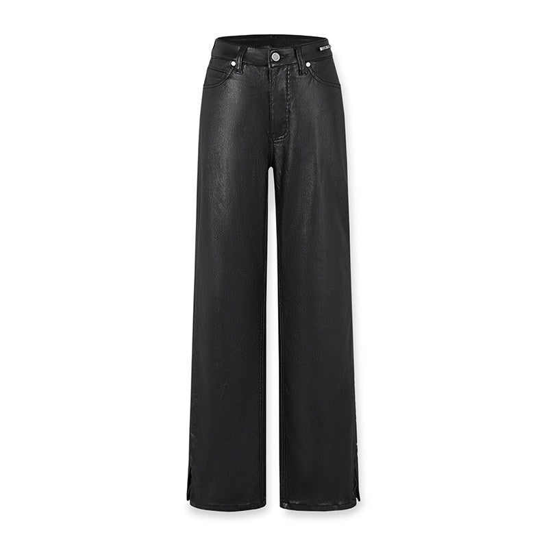 NAWSNOTAWEAR_Vintage_Bleached_Wash_Coated_Mid_Rise_Women_Wax_Dyed_Black_Straight_Leg_Jeans_MISSTT