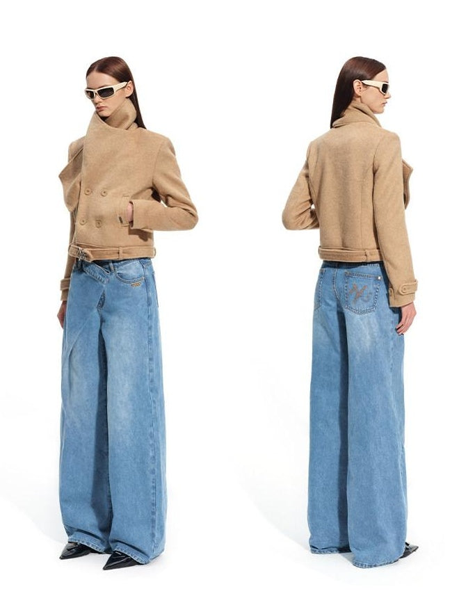 NAWSNOTAWEAR Vintage Washed Low Rise Loose Fit Women Gem Blue Obsidian Black Wide Leg Jeans