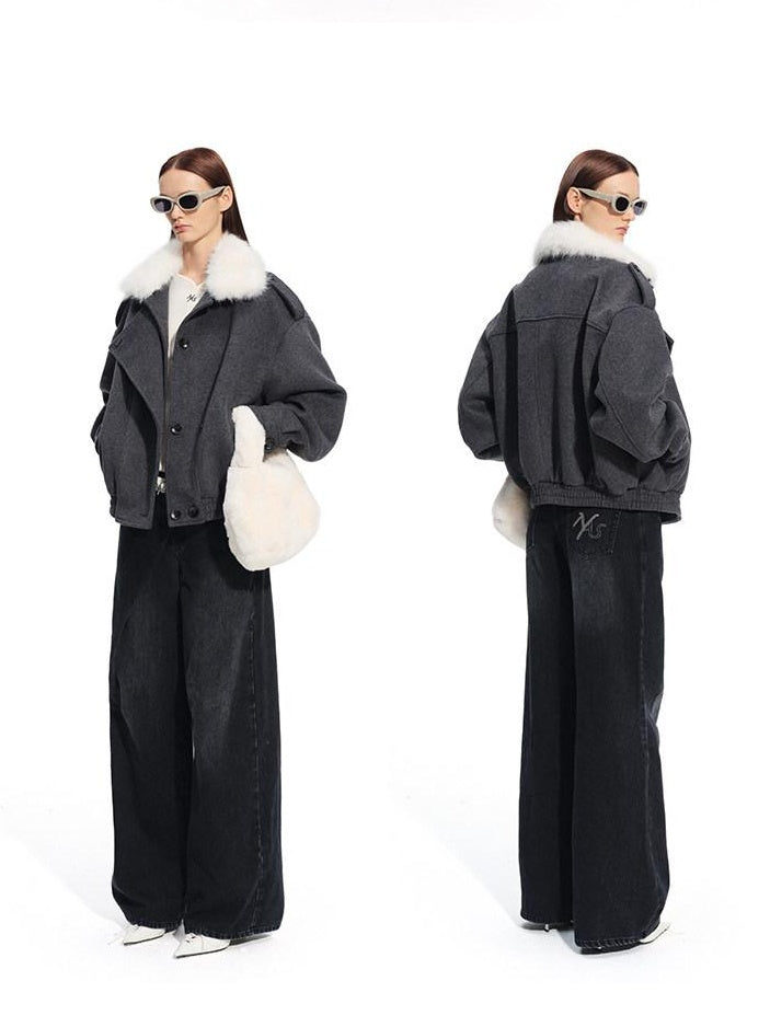 NAWSNOTAWEAR Vintage Washed Low Rise Loose Fit Women Gem Blue Obsidian Black Wide Leg Jeans