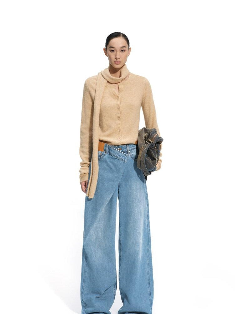 NAWSNOTAWEAR Vintage Washed Low Rise Loose Fit Women Gem Blue Obsidian Black Wide Leg Jeans