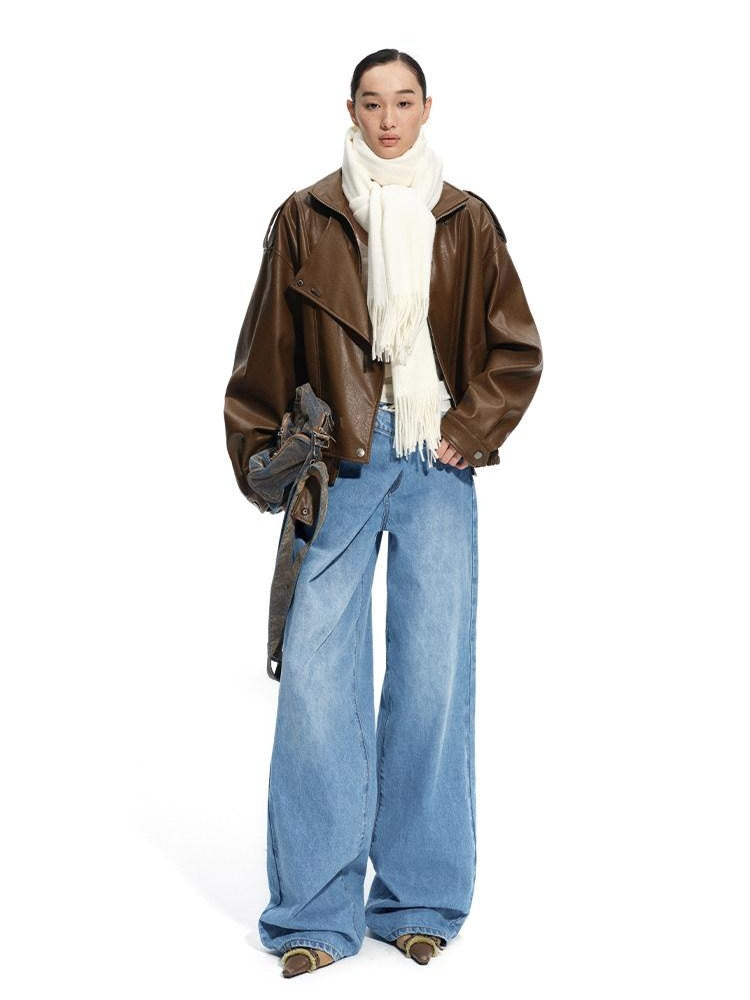 NAWSNOTAWEAR Vintage Washed Low Rise Loose Fit Women Gem Blue Obsidian Black Wide Leg Jeans