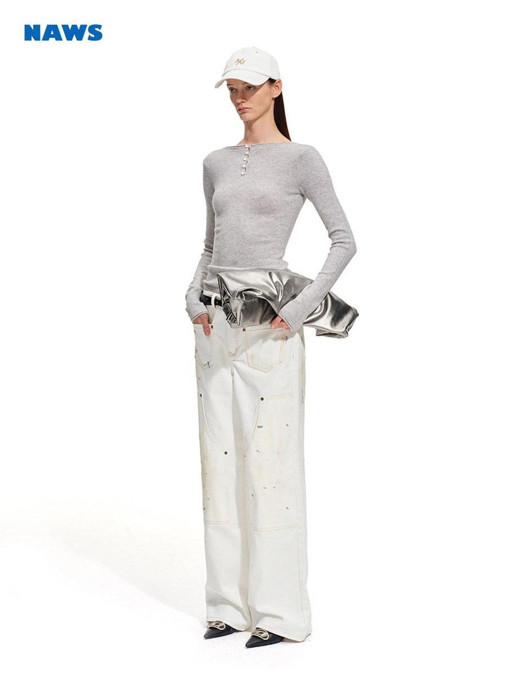 NAWSNOTAWEAR Vintage Washed Low Rise Pocket Cotton No Stretch Women Casual Wide Leg Jeans