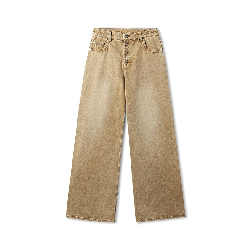 NAWSNOTAWEAR_Vintage_Washed_Natural_Waist_Cotton_Loose_Fit_Ladies_Latte_Coffee_Wide_Leg_Jeans_MISSTT
