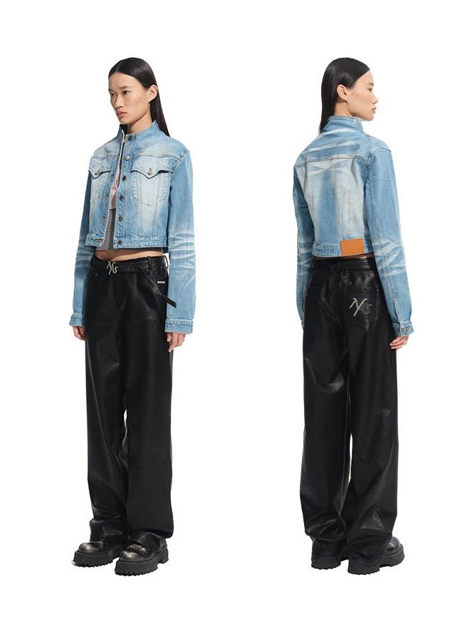 NAWSNOTAWEAR Viscose Blend Natural Waist Relaxed Zip Fly Casual Women Black Straight Pants