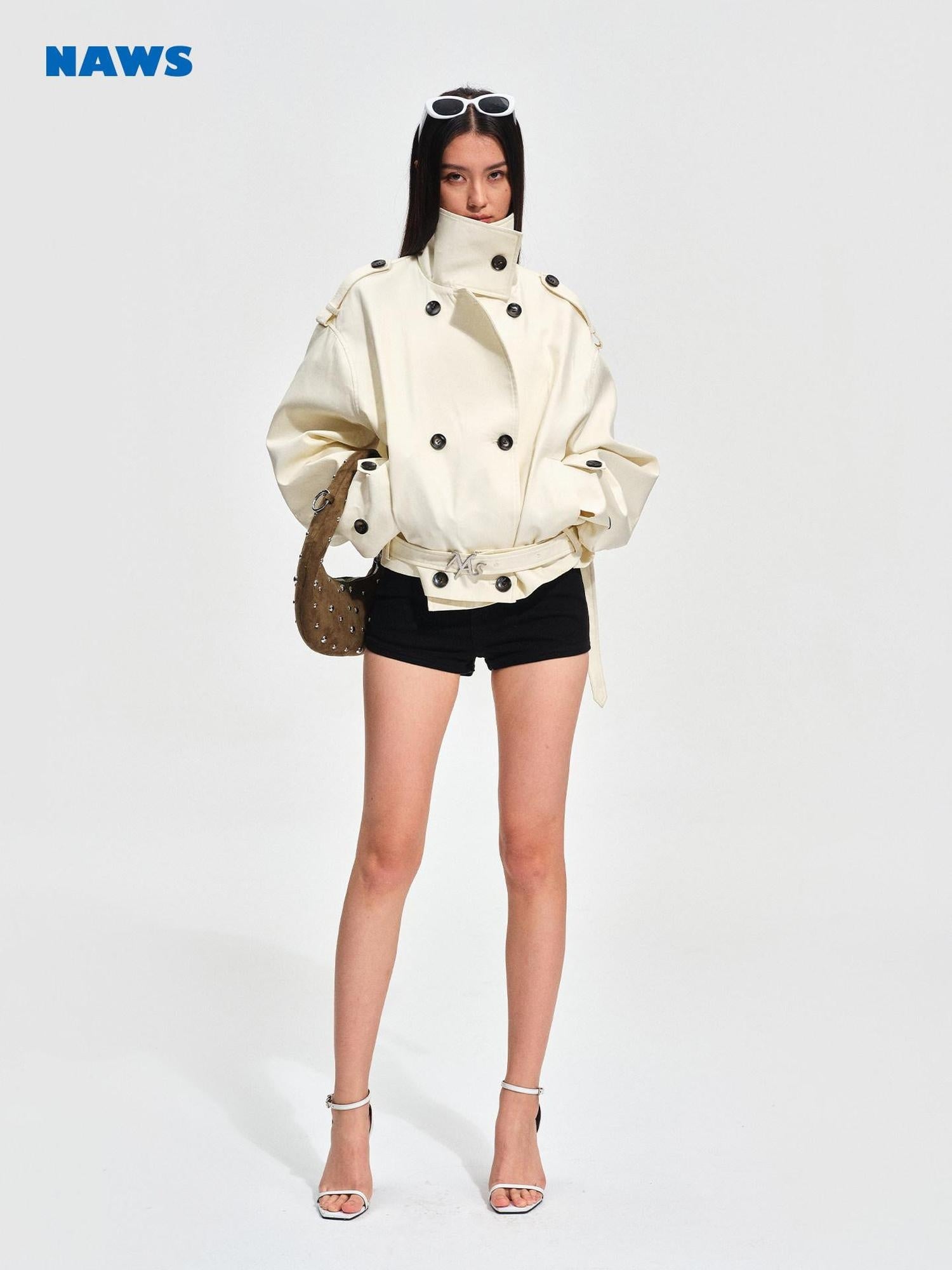 NAWSNOTAWEAR Warm Cotton Blend Oversized Casual Button Long Sleeve Women Camel Trench Coats