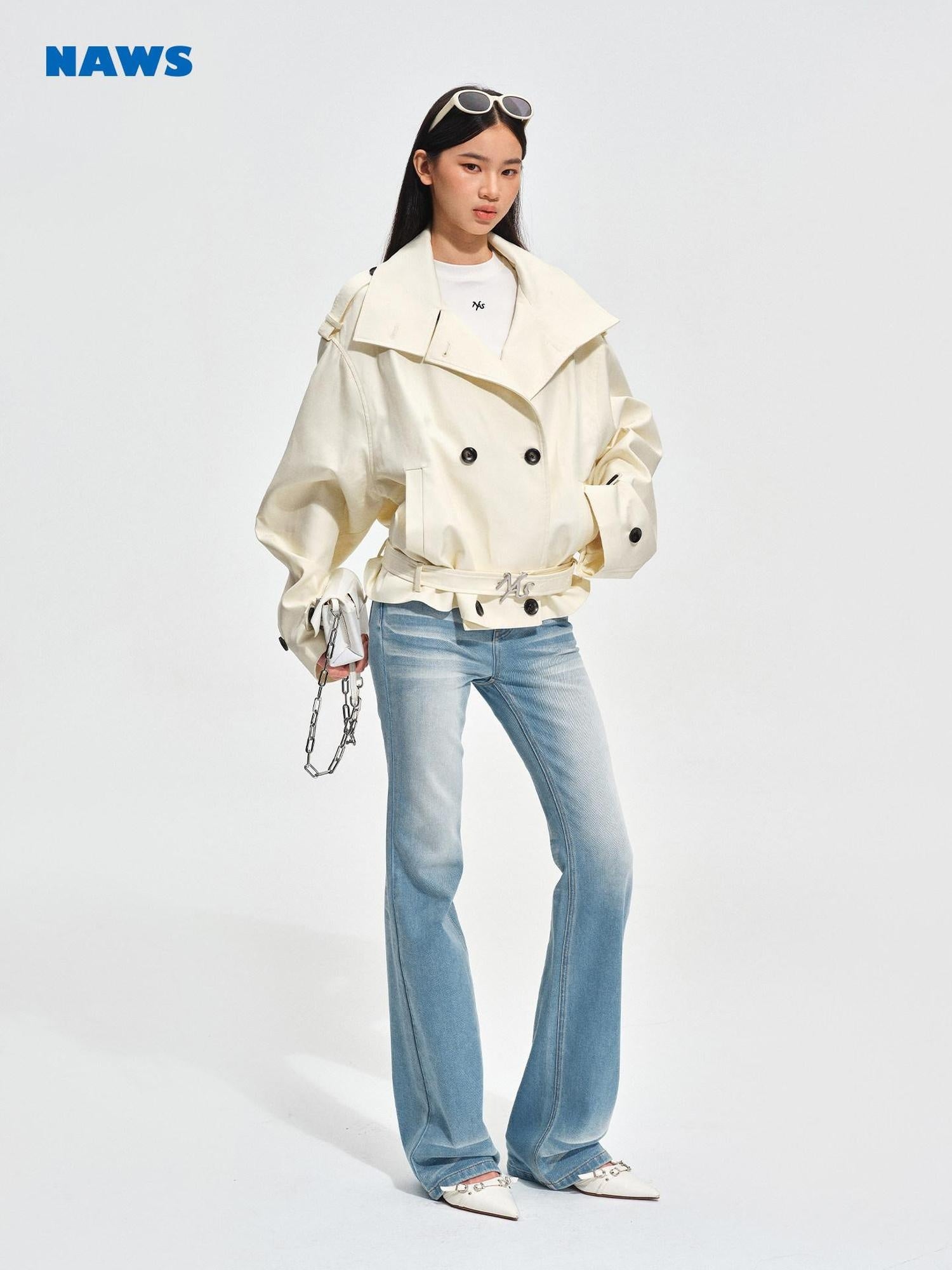 NAWSNOTAWEAR Warm Cotton Blend Oversized Casual Button Long Sleeve Women Camel Trench Coats