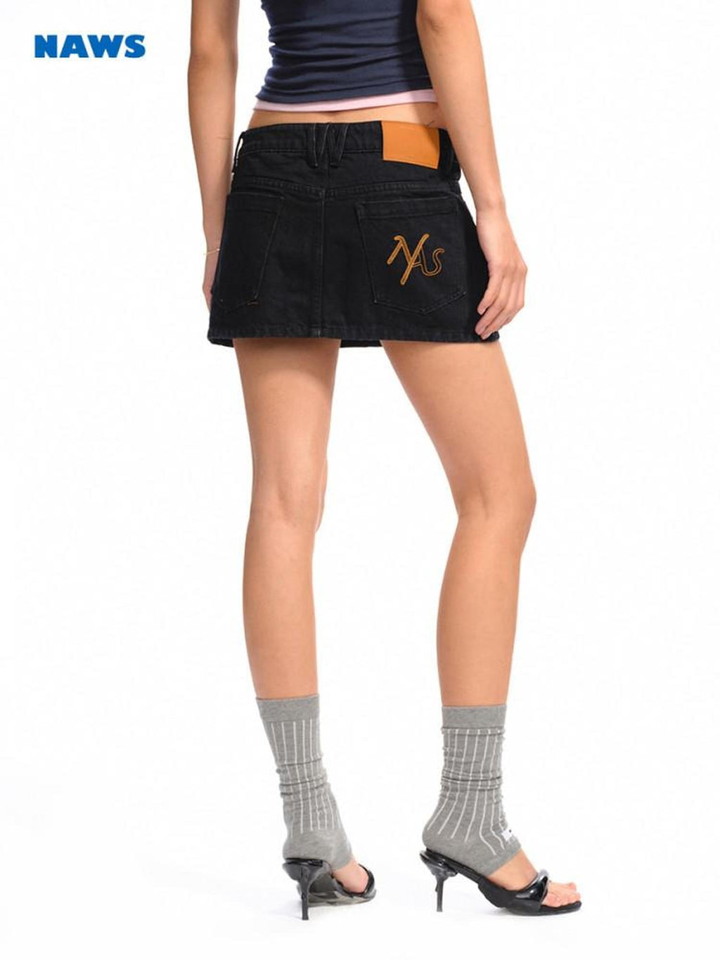 NAWSNOTAWEAR Washed Cotton Lined Low Waist Asymmetric Hline Casual Women Citywalk Mini Skirts