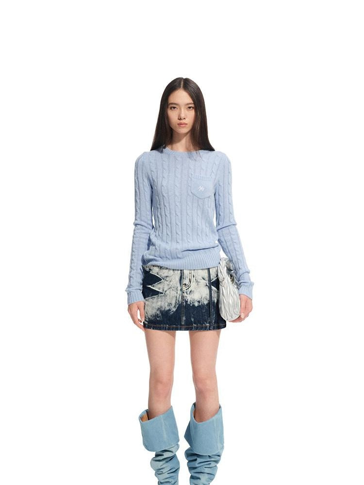 NAWSNOTAWEAR Washed Cotton Ruched Low Rise Bodycon Casual Women Storm Blue Mini Skirts