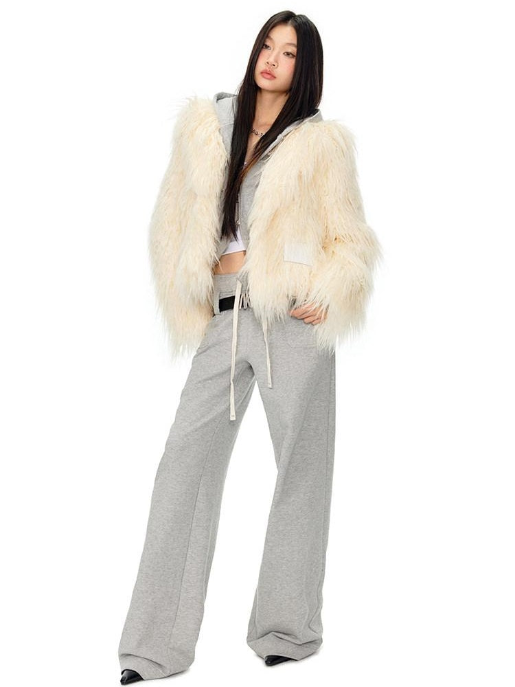 NAWSNOTAWEAR Windsor Beige Fur Panel Workwear Standard Fit Women Short Coat