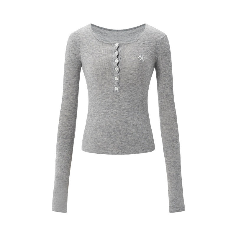 NAWSNOTAWEAR_Wool_Blend_Button_Detail_Slim_Fit_Commuter_Crew_Neck_Pullover_Women_Sweaters_MISSTT